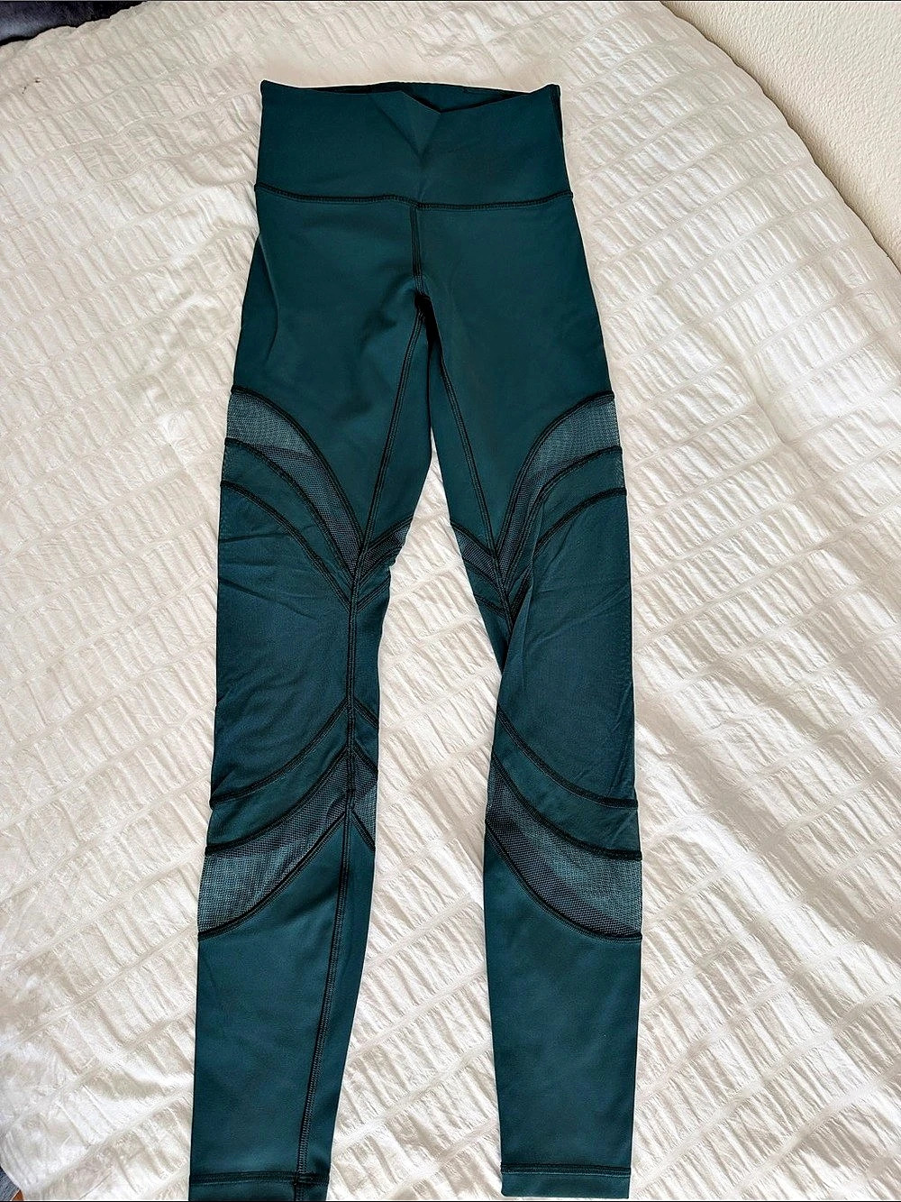 Lululemon High-Rise Women’s Mesh-Panel Tight 25" Teal- Size 4
